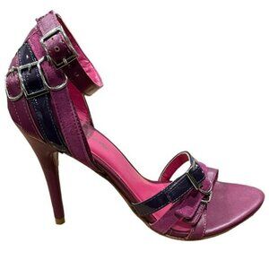 BEBE fuschia sandals (Swank) , 3.5 inch heels, leather upper US size  6